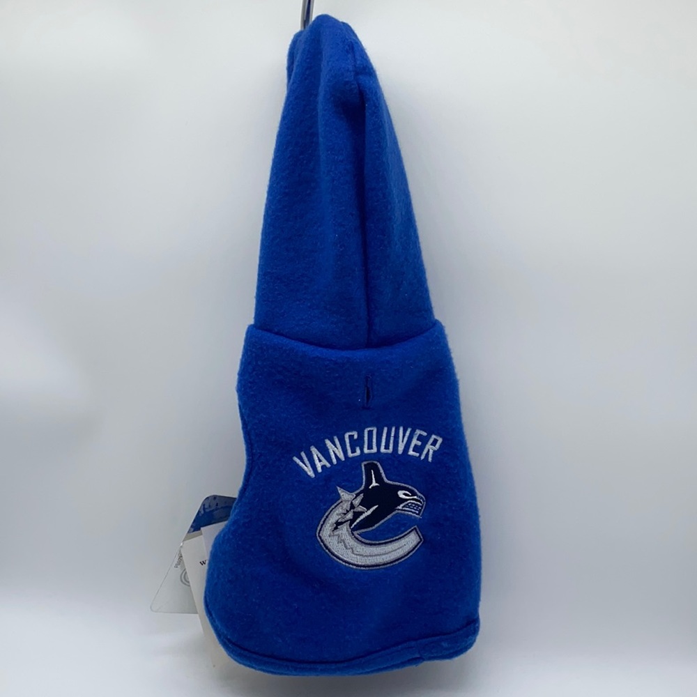 NHL Vancouver Canucks Hockey Team Dog Fleece Hoodie Sweater Size Tiny 2-5 lbs